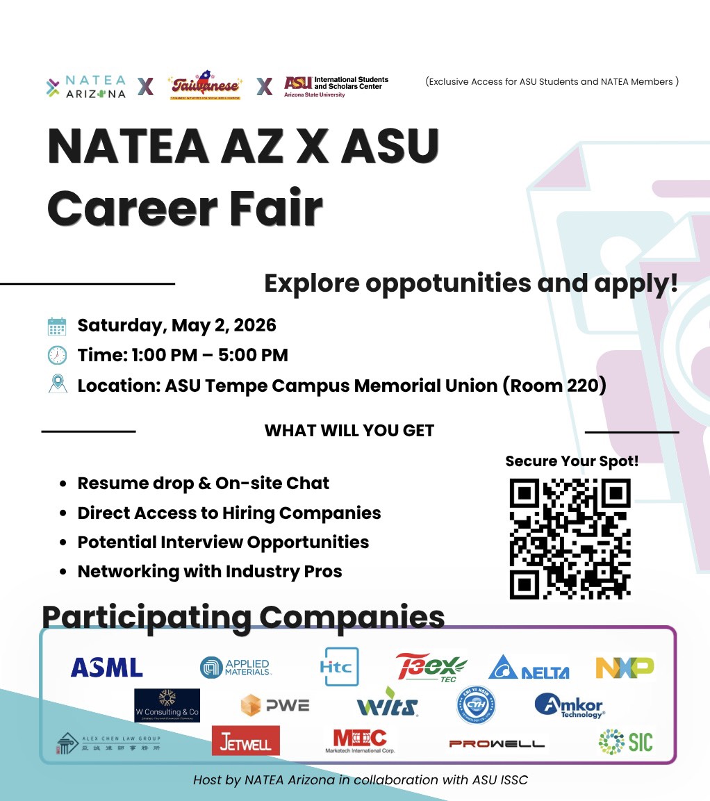 NATEA AZ × ASU Career Fair 2026 poster
