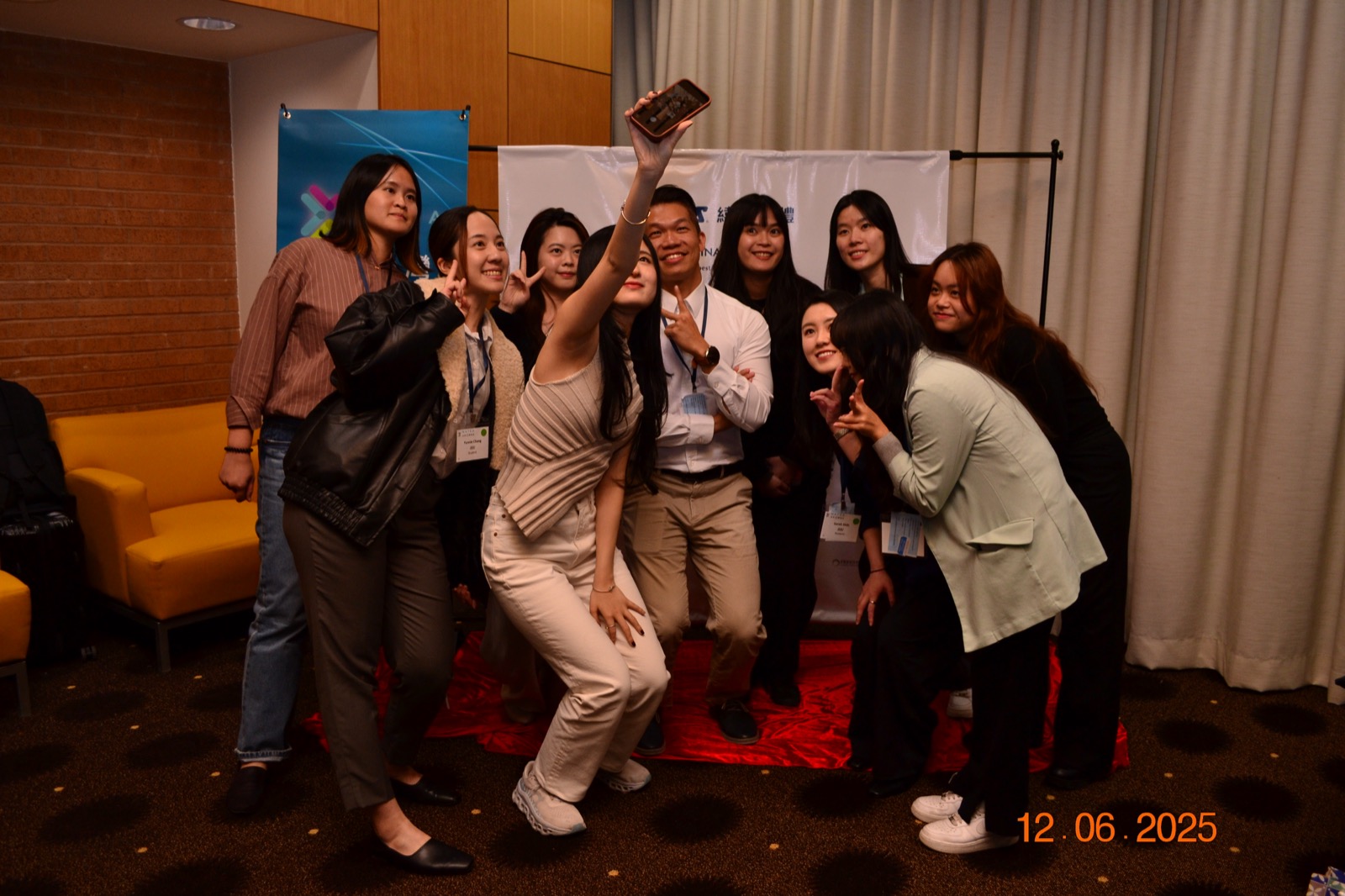 Group selfie at the conference